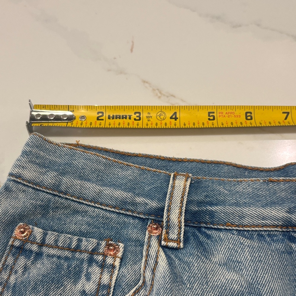 Signature8 Light Blue Frayed Hem Jean Shorts 100%cotton - Picture 9 of 16